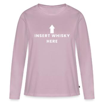 Insert Whisky Here - Women's Premium Organic Long Sleeve Shirt - dusky pink - Front - Julia (174cm)