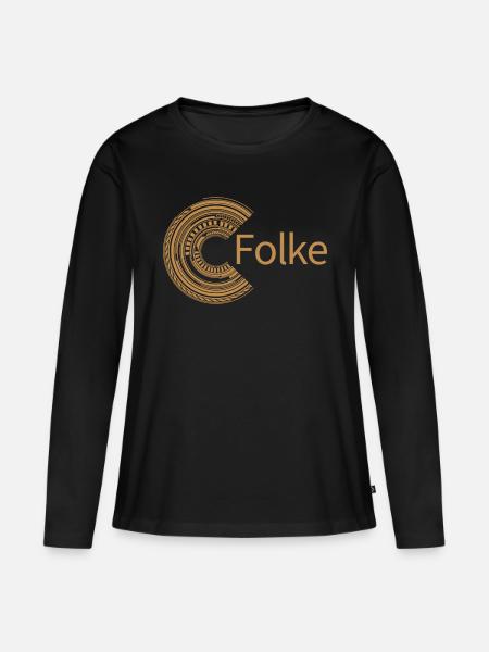 Für Folke - Frauen Premium Bio Langarmshirt - Schwarz