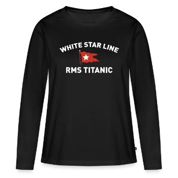 Titanic - White Star Line Poster - Frauen Premium Bio Langarmshirt - Schwarz - Vorne - Julia (174cm)