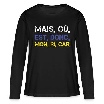 Pastis Mais Où Donc Mon Cadeau Homme Alcool Humour - T-shirt manches longues Premium bio Femme - noir - Devant - Julia (174cm)
