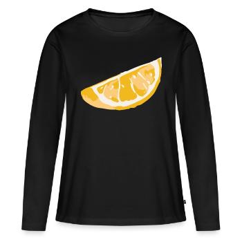 lemon - Women's Premium Organic Long Sleeve Shirt - black - Front - Julia (174cm)