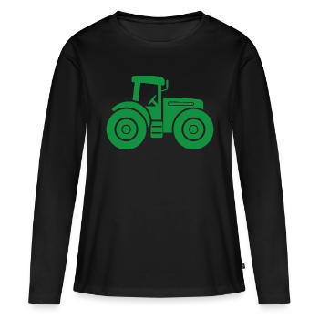 Traktor - Frauen Premium Bio Langarmshirt - Schwarz - Vorne - Julia (174cm)