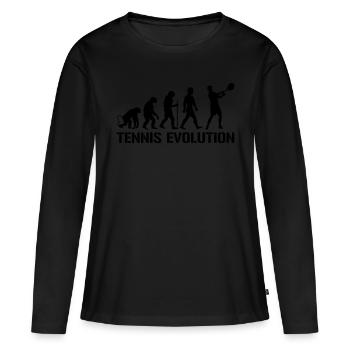 evolution tennis - Frauen Premium Bio Langarmshirt - Schwarz - Vorne - Julia (174cm)