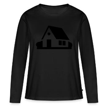 Maison - T-shirt manches longues Premium bio Femme - noir - Devant - Julia (174cm)