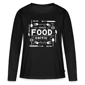 Critique gastronomique non rémunéré 17 - T-shirt manches longues Premium bio Femme - noir - Devant - Julia (174cm)