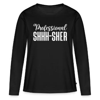 Chut professionnel - T-shirt manches longues Premium bio Femme - noir - Devant - Julia (174cm)