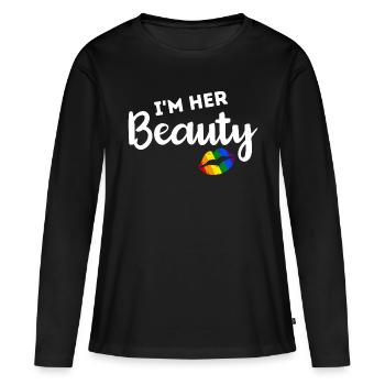 LGBT Pride Regenbogenpaare Lesben Ich bin Ihre Schönheit - Frauen Premium Bio Langarmshirt - Schwarz - Vorne - Julia (174cm)