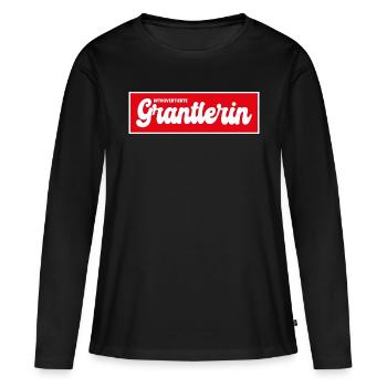 Introvertierte Grantlerin - Frauen Premium Bio Langarmshirt - Schwarz - Vorne - Julia (174cm)