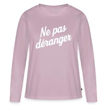 Ne pas déranger - T-shirt manches longues Premium bio Femme - rose poudré - Devant - Julia (174cm)