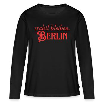 Rester stable à Berlin - T-shirt manches longues Premium bio Femme - noir - Devant - Julia (174cm)