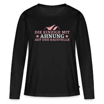 Baustelle Hausbau Bauleiterin - Frauen Premium Bio Langarmshirt - Schwarz - Vorne - Julia (174cm)