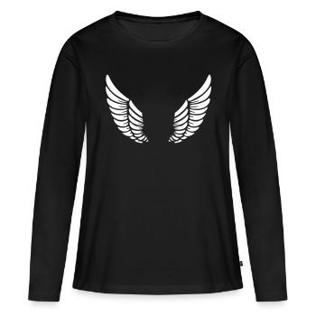 aile - T-shirt manches longues Premium bio Femme - noir - Devant - Julia (174cm)