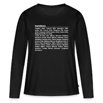 Ingrédients corps humain - T-shirt manches longues Premium bio Femme - noir - Devant - Julia (174cm)