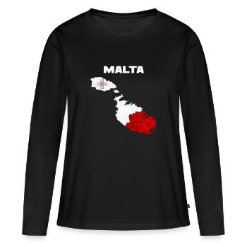 Malte - T-shirt manches longues Premium bio Femme - noir - Devant - Julia (174cm)