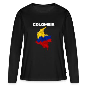 Colombie - T-shirt manches longues Premium bio Femme - noir - Devant - Julia (174cm)