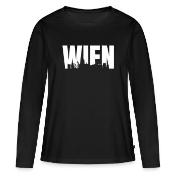 Vienne - T-shirt manches longues Premium bio Femme - noir - Devant - Julia (174cm)