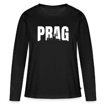 Prague - T-shirt manches longues Premium bio Femme - noir - Devant - Julia (174cm)