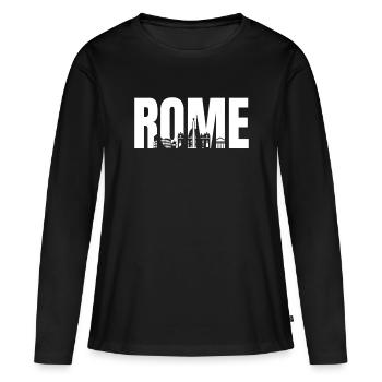 Rome - T-shirt manches longues Premium bio Femme - noir - Devant - Julia (174cm)