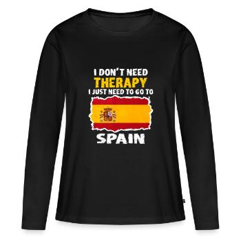 Spanien - Frauen Premium Bio Langarmshirt - Schwarz - Vorne - Julia (174cm)
