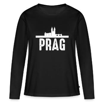 Prague - T-shirt manches longues Premium bio Femme - noir - Devant - Julia (174cm)