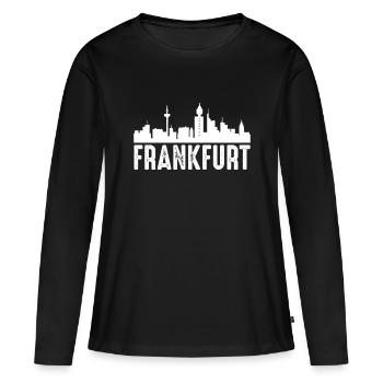 Francfort - T-shirt manches longues Premium bio Femme - noir - Devant - Julia (174cm)