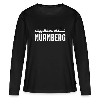 Nuremberg - T-shirt manches longues Premium bio Femme - noir - Devant - Julia (174cm)