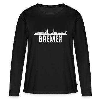 Brême - T-shirt manches longues Premium bio Femme - noir - Devant - Julia (174cm)