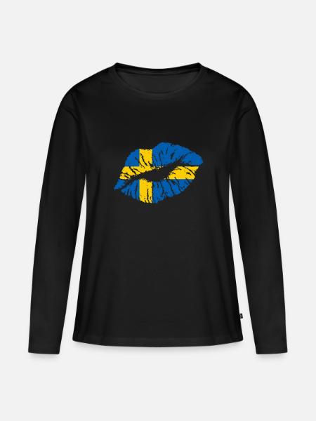 Schweden - Frauen Premium Bio Langarmshirt - Schwarz
