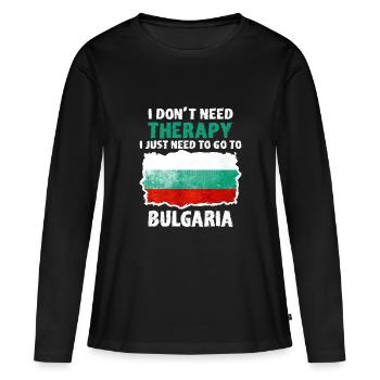 Bulgarie - T-shirt manches longues Premium bio Femme - noir - Devant - Julia (174cm)