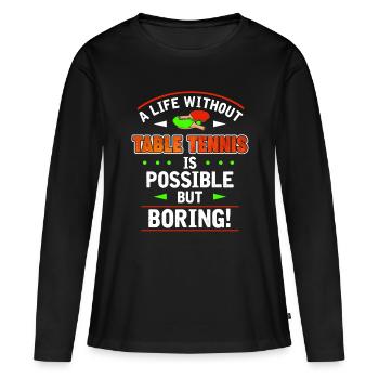 table tennis - Women's Premium Organic Long Sleeve Shirt - black - Front - Julia (174cm)
