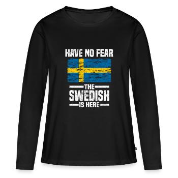 Suède Suède Suédois Cadeau Pour La Suède - T-shirt manches longues Premium bio Femme - noir - Devant - Julia (174cm)