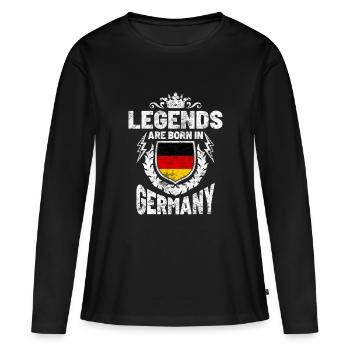 Allemagne - T-shirt manches longues Premium bio Femme - noir - Devant - Julia (174cm)