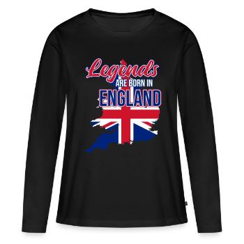 Angleterre - T-shirt manches longues Premium bio Femme - noir - Devant - Julia (174cm)