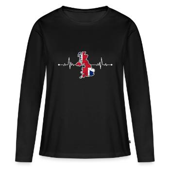 Angleterre - T-shirt manches longues Premium bio Femme - noir - Devant - Julia (174cm)