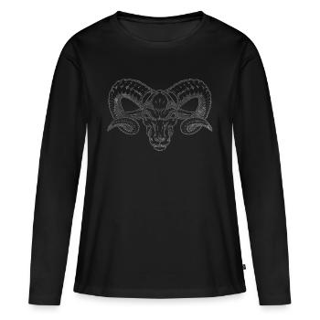 Bélier Signe astrologique Horoscope - T-shirt manches longues Premium bio Femme - noir - Devant - Julia (174cm)