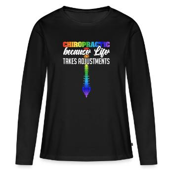 Spine Misalignment Treatment Adjust Medical - Women's Premium Organic Long Sleeve Shirt - black - Front - Julia (174cm)