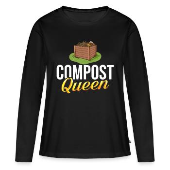 Kompostierung Kompost Wurm Abfall - Frauen Premium Bio Langarmshirt - Schwarz - Vorne - Julia (174cm)