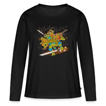 Teenage Mutant Ninja Turtles What Rules? - Women's Premium Organic Long Sleeve Shirt - black - Front - Julia (174cm)
