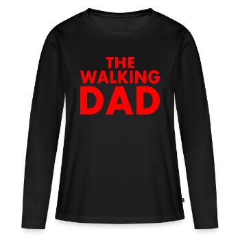 The walking dad - T-shirt manches longues Premium bio Femme - noir - Devant - Julia (174cm)