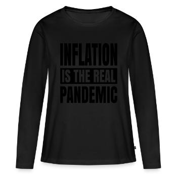 L’inflation est la véritable pandémie - T-shirt manches longues Premium bio Femme - noir - Devant - Julia (174cm)
