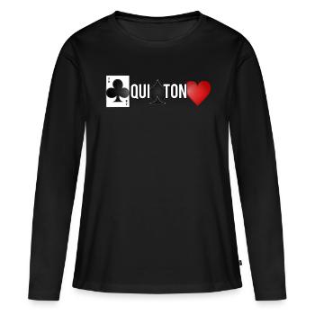 As De Trèfle qui pique - T-shirt manches longues Premium bio Femme - noir - Devant - Julia (174cm)