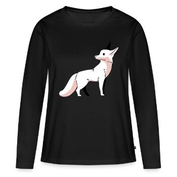 Wildtiere Fuchs Füchse Kinder Arktis Schnee Zoo - Frauen Premium Bio Langarmshirt - Schwarz - Vorne - Julia (174cm)