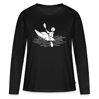 Kayak Queen - Message caché - Kayak Design - T-shirt manches longues Premium bio Femme - noir - Devant - Julia (174cm)