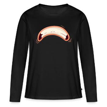 Bouche de dessin animé - T-shirt manches longues Premium bio Femme - noir - Devant - Julia (174cm)