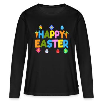 Le cadeau parfait pour ceux qui aiment Pâques et - T-shirt manches longues Premium bio Femme - noir - Devant - Julia (174cm)