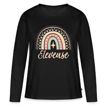 Cadeau Eleveuse. Boho Rainbow éleveuse. Éleveuse. - T-shirt manches longues Premium bio Femme - noir - Devant - Julia (174cm)