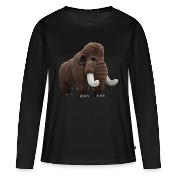 Realistisches Mammut - Frauen Premium Bio Langarmshirt - Schwarz - Vorne - Julia (174cm)