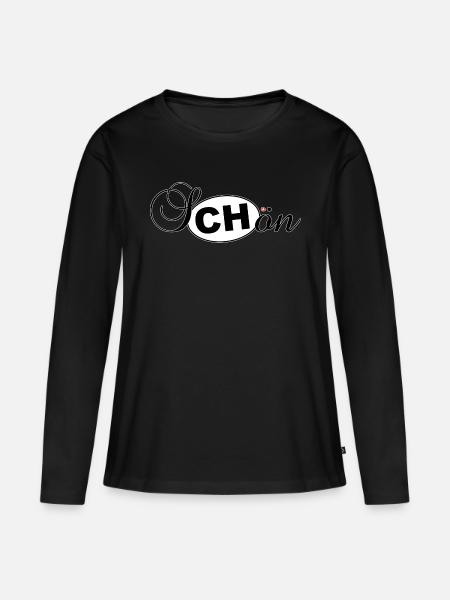 sCHön - Frauen Premium Bio Langarmshirt - Schwarz