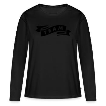 équipe - T-shirt manches longues Premium bio Femme - noir - Devant - Julia (174cm)