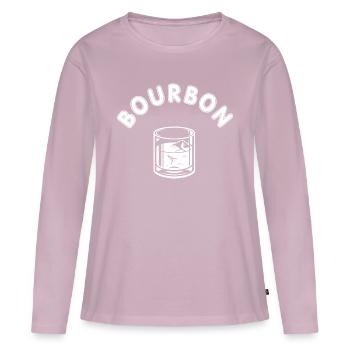 Alcool de whisky bourbon - T-shirt manches longues Premium bio Femme - rose poudré - Devant - Julia (174cm)